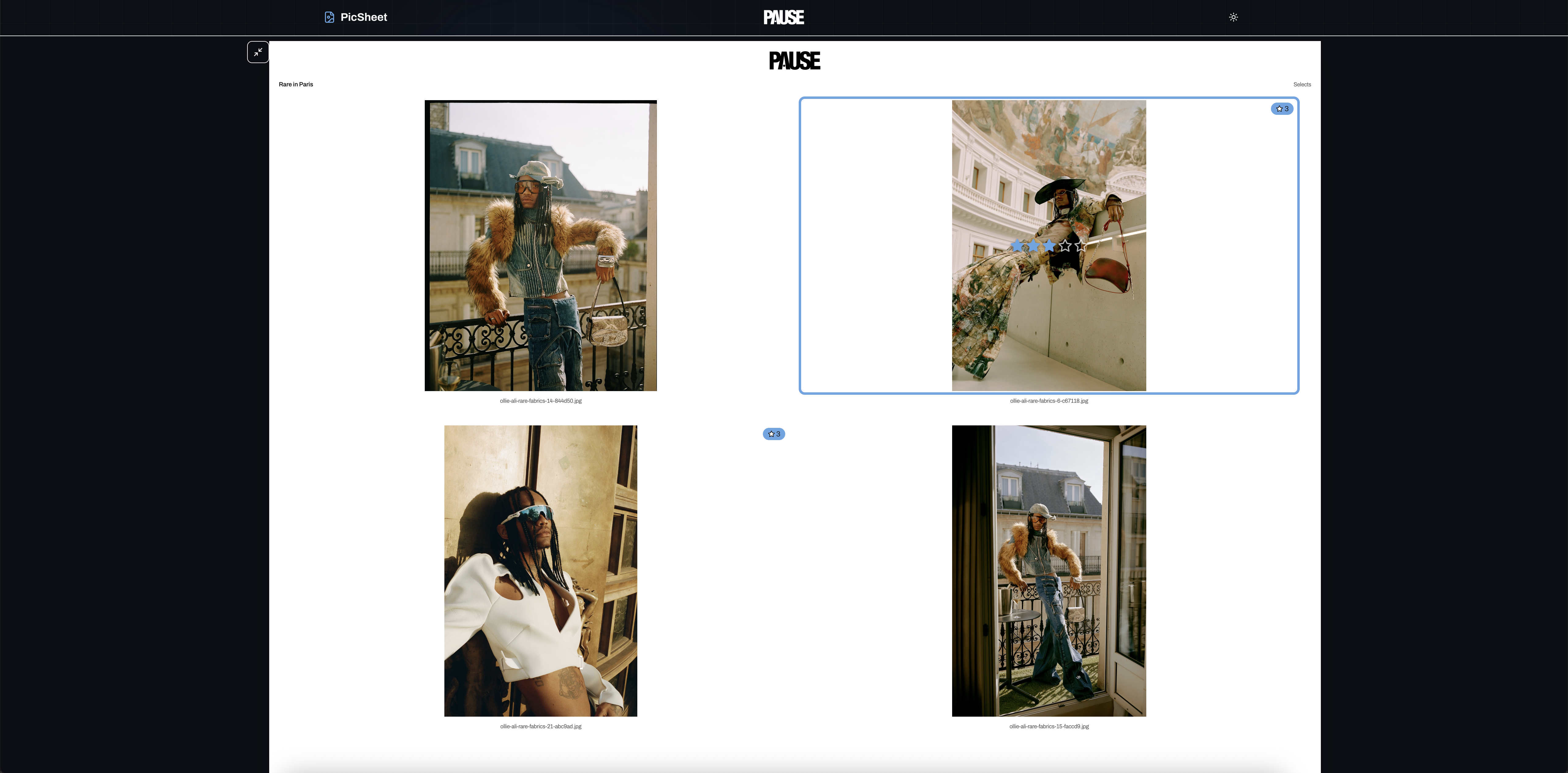 Step 1: Client reviews and rates images