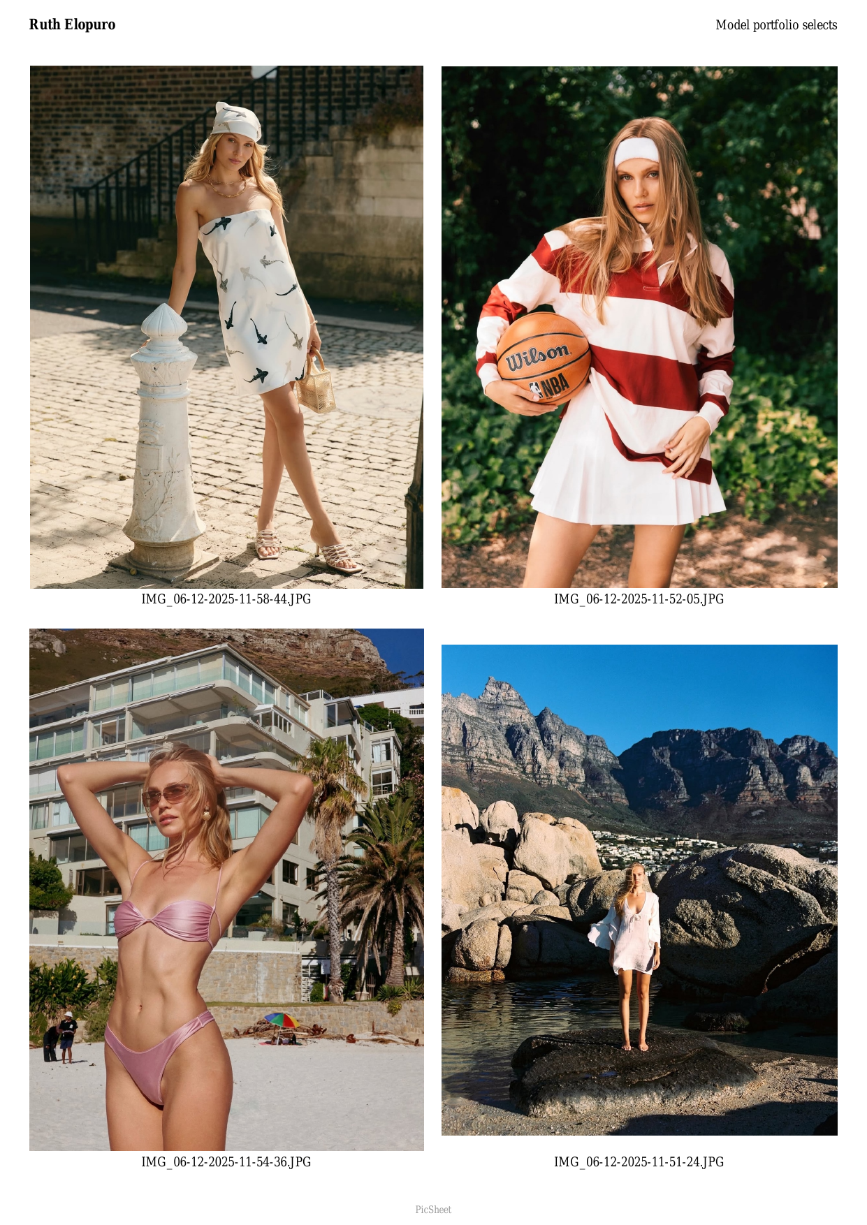PDF Contact Sheet - Ruth Elopuro Model Portfolio